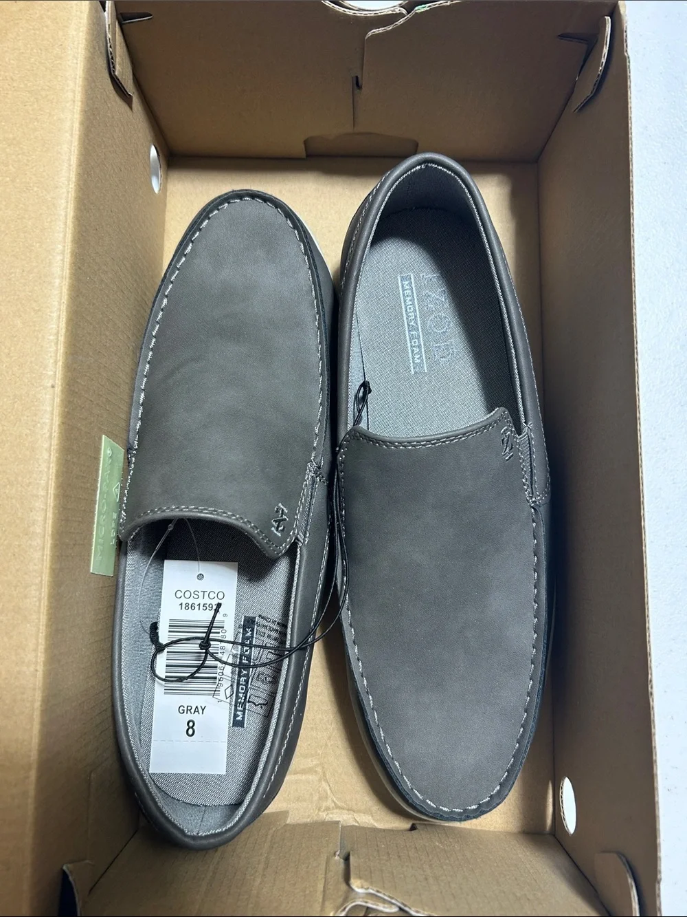 Izod Gray Slip-On Loafers - Men's Casual Moc Toe